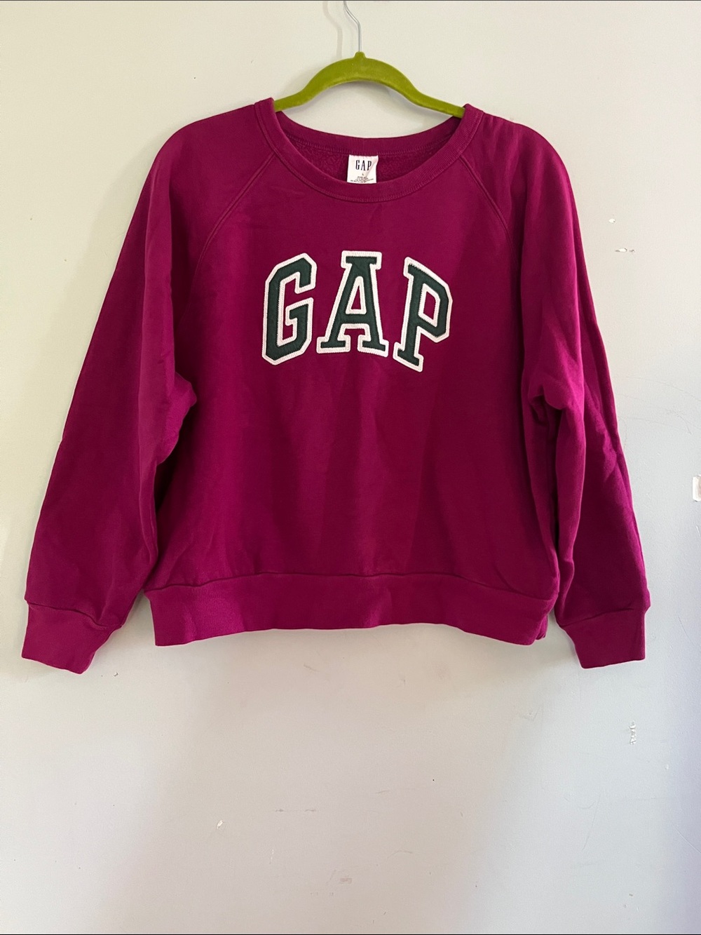 GAP Women's Crewneck Sweatshirt - Fuchsia with White & Black Logo